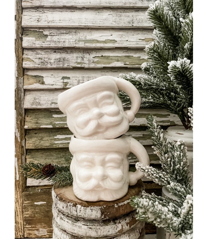 Vintage Large Commodore White Santa Mug - Cleaner, Creamy White - LTD